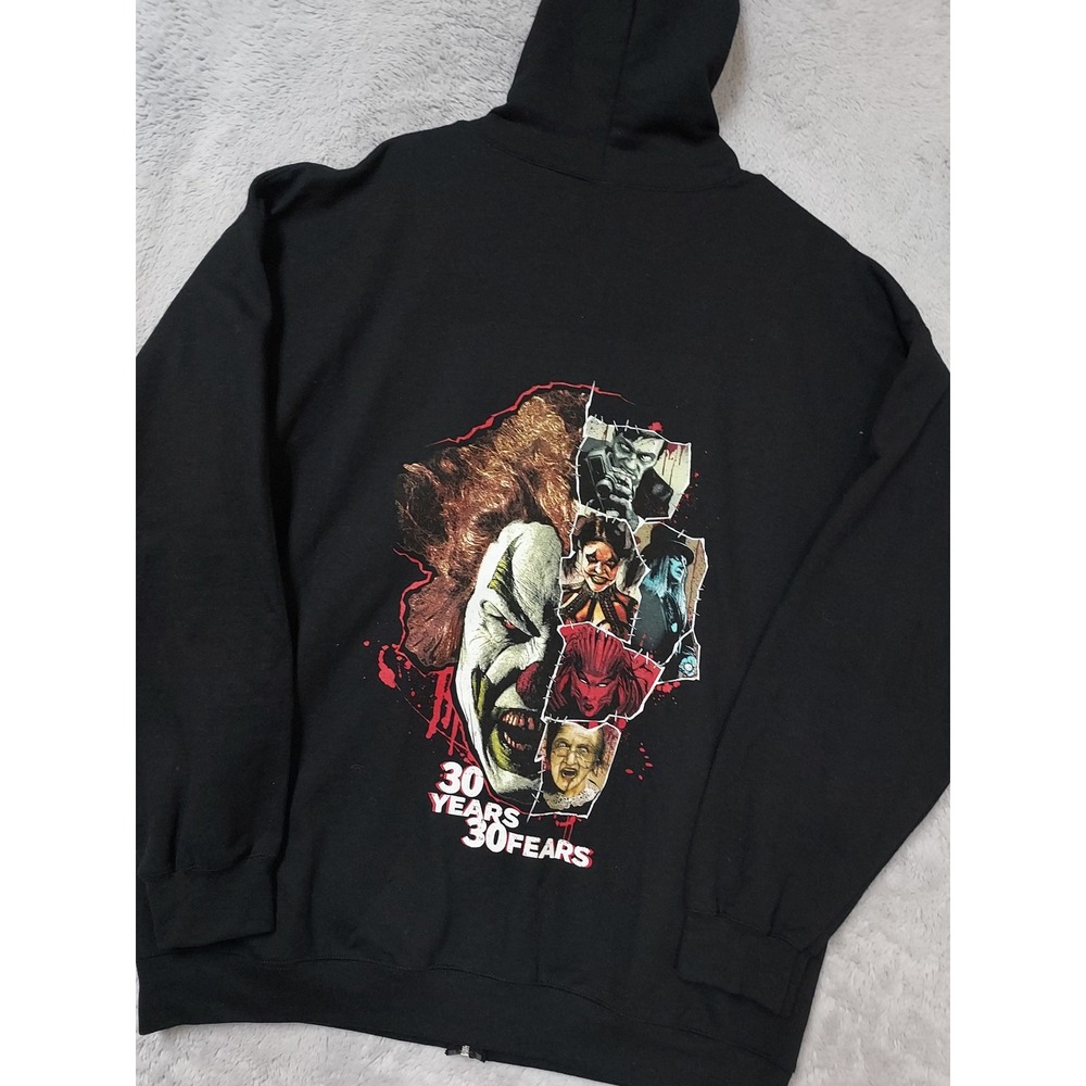 Halloween Horror Nights Jacket Mens XL Universal Studios 30 Years 30 Fears Black - Picture 1 of 11